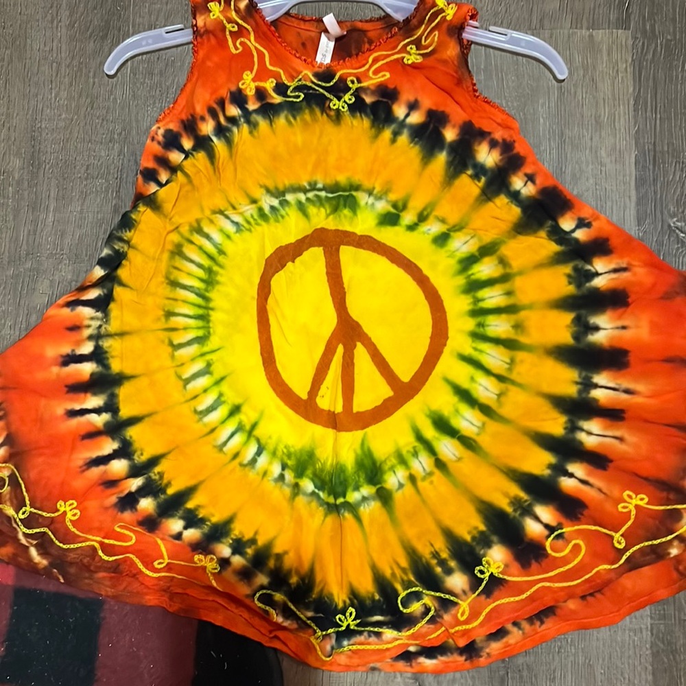 Fun and Funky Hippie Peace Top or Dress for girls